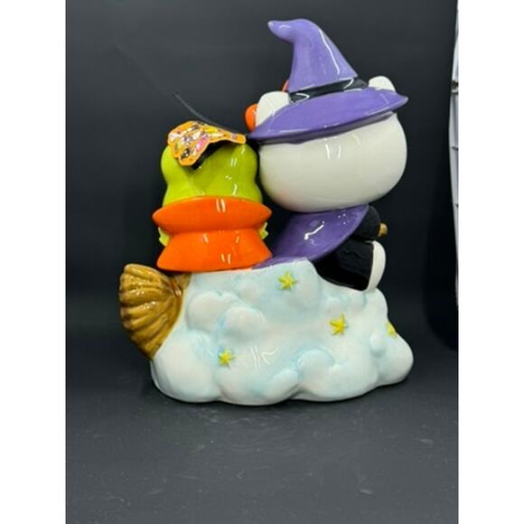 Hello Kitty 2024 Cute on clouds with  Broom And Pet Frog, Orange Bow, Purple Hat - Picture 6 of 9